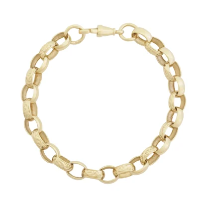 9ct Yellow Gold Belcher Bracelet 9.5″ 9.5mm