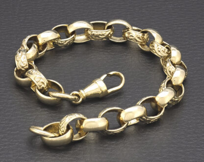 9ct Yellow Gold Belcher Bracelet 9.5″ 9.5mm - Image 3