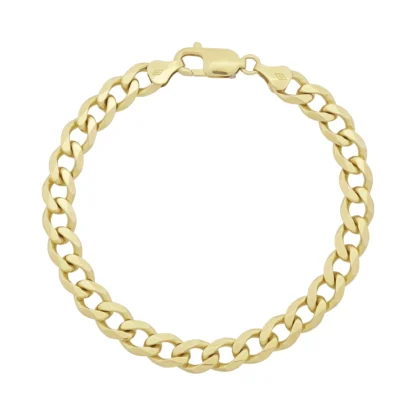 9ct Yellow Gold Curb Bracelet 8″ 7.5mm