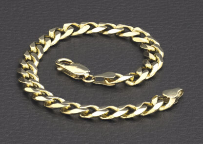 9ct Yellow Gold Curb Bracelet 8″ 7.5mm - Image 3