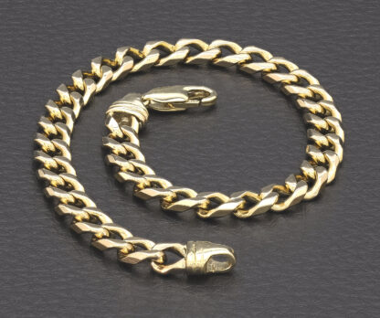 9ct Yellow Gold Curb Bracelet 9.5″ 6.5mm - Image 3