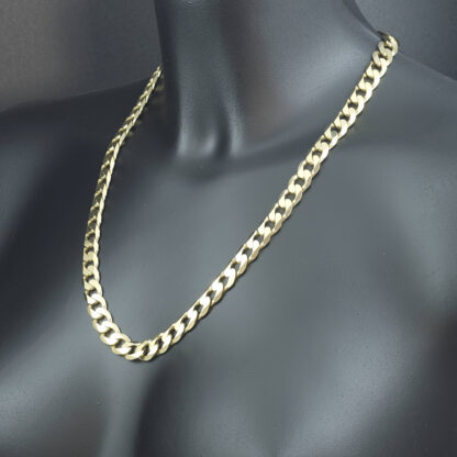 9ct Yellow Gold Curb Chain 22" 9.5mm - Image 4