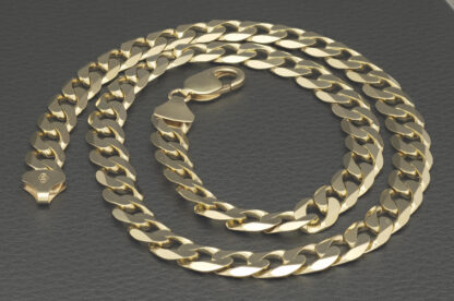 9ct Yellow Gold Curb Chain 22" 9.5mm - Image 3