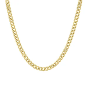 9ct Yellow Gold Cuban Link Chain 24.5″ 4mm