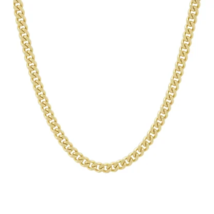 9ct Yellow Gold Cuban Link Chain 24.5″ 4mm