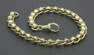 9ct Yellow Gold Roller Ball Bracelet 8″ 6mm