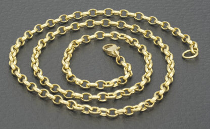 18ct Yellow Gold Belcher Chain 18.5" 3.5mm - Image 2