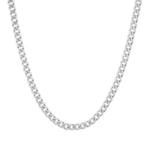 9ct White Gold Cuban Chain 20&#8243; 3.5mm