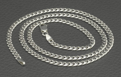 9ct White Gold Cuban Chain 20" 3.5mm - Image 2