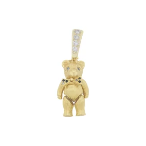 9ct Yellow Gold Gemstone Teddy Bear Pendant