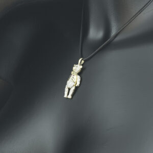 9ct Yellow Gold Gemstone Teddy Bear Pendant