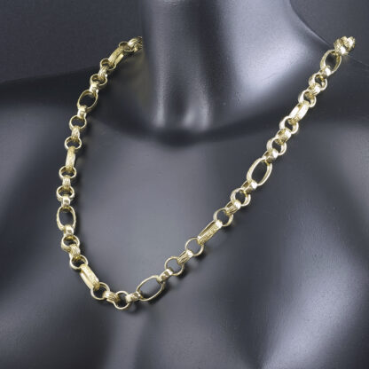 9ct Yellow Gold Round and Oval Belcher Chain 26" 11mm - Image 4