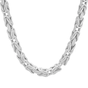 9ct White Gold Byzantine Chain 30&#8243; 6mm