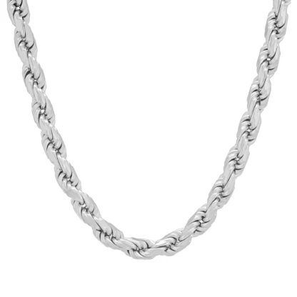 9ct White Gold Rope Chain 26" 6mm