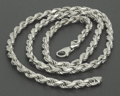 9ct White Gold Rope Chain 26" 6mm - Image 2