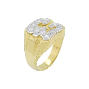 9ct Yellow Gold Gemstone Pound Sign Ring