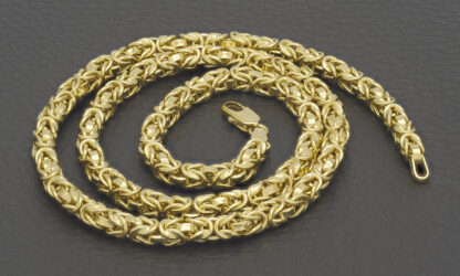 18ct Yellow Gold Byzantine Chain 18" 4mm - Image 5