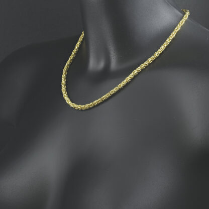 18ct Yellow Gold Byzantine Chain 18" 4mm - Image 3