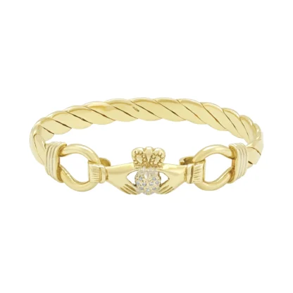 9ct Yellow Gold Claddagh Bangle