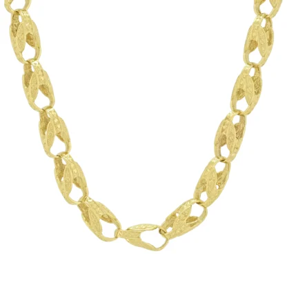 9ct Yellow Gold Tulip Chain 22" 8mm