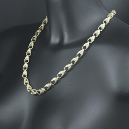 9ct Yellow Gold Tulip Chain 22" 8mm - Image 4