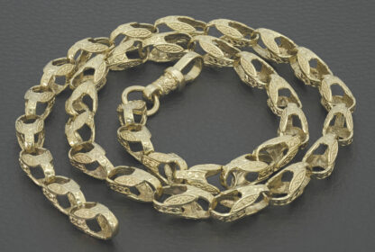 9ct Yellow Gold Tulip Chain 22" 8mm - Image 3