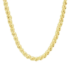 9ct Yellow Gold Roller Ball Chain 22.5&#8243; 7mm