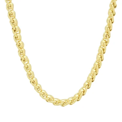 9ct Yellow Gold Roller Ball Chain 22.5" 7mm