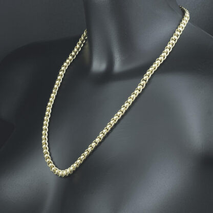 9ct Yellow Gold Roller Ball Chain 22.5" 7mm - Image 3