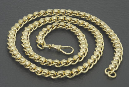 9ct Yellow Gold Roller Ball Chain 22.5" 7mm - Image 2