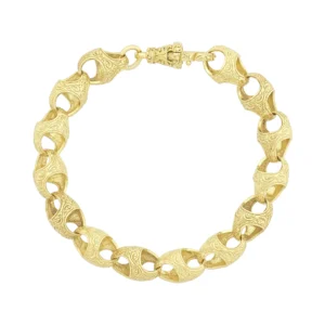 9ct Yellow Gold Tulip Bracelet 8.5&#8243; 11.5mm