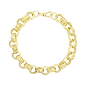 9ct Yellow Gold Belcher Bracelet 11&#8243; 13mm