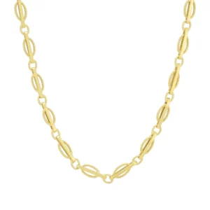 9ct Yellow Gold Fancy Link Chain 18&#8243; 4.5mm