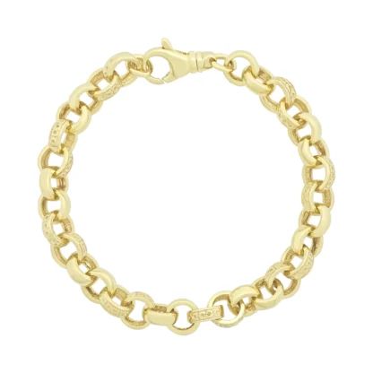 9ct Yellow Gold Belcher Bracelet 8" 8.5mm