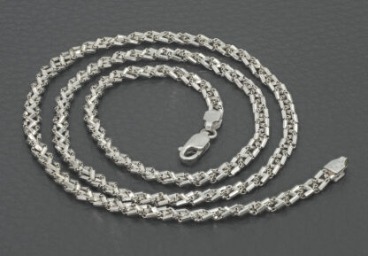 9ct White Gold Fancy Link Chain 18.5" 3mm - Image 2