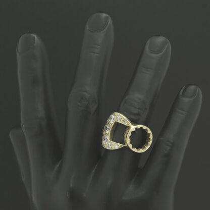 9ct Yellow Gold Gemstone Spanner Ring - Image 3