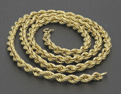 9ct Yellow Gold Rope Chain 25" 5mm - Image 4