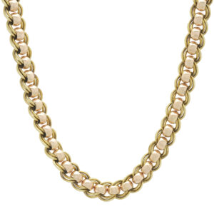 9ct Rose And Yellow Gold Roller Ball Chain 18.5&#8243; 7.5mm