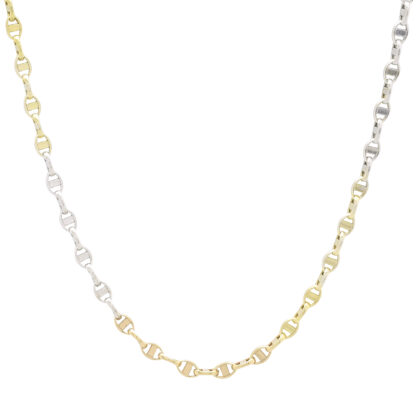 9ct Tri-Colour Gold Marina Chain 28" 3mm