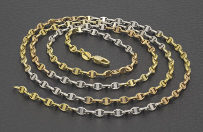 9ct Tri-Colour Gold Marina Chain 28" 3mm - Image 2