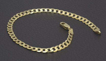 9ct Yellow Gold Curb Bracelet 8" 4.5mm - Image 4