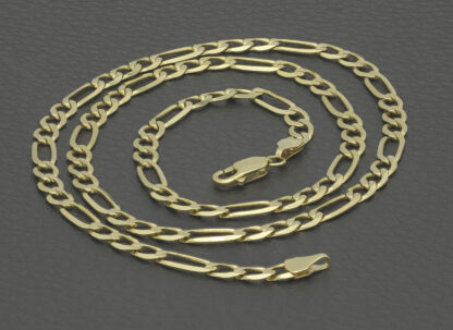 9ct Yellow Gold Figaro Chain 20" 4.5mm - Image 2