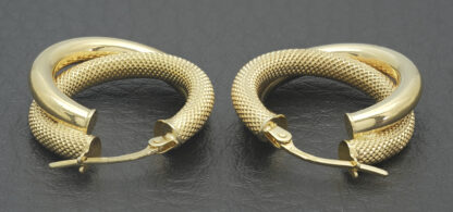 9ct Yellow Gold Creole Earrings - Image 3