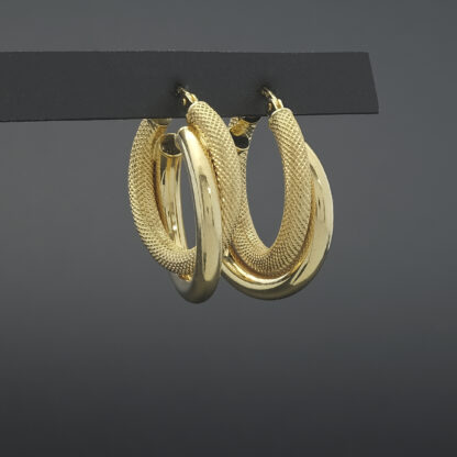 9ct Yellow Gold Creole Earrings - Image 4