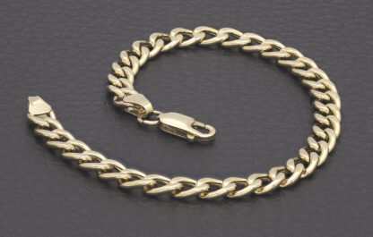 9ct Yellow Gold Curb Bracelet 7" 5mm - Image 3