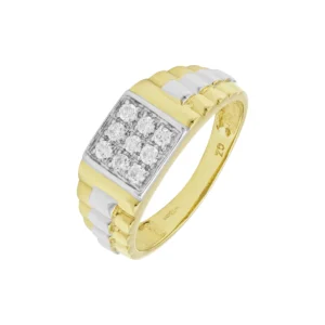 9ct Yellow Gold Gemstone Watch Strap Ring