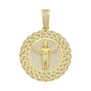 9ct Yellow Gold Gemstone Angel Pendant