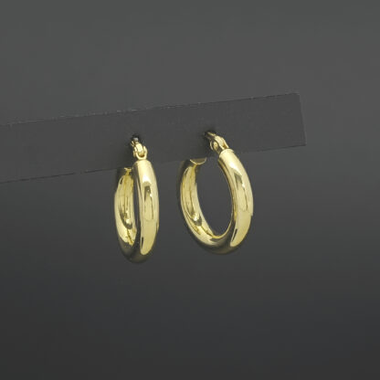 18ct Yellow Gold Hoop Earrings - Image 3