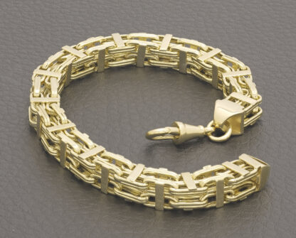 9ct Yellow Gold Cage Bracelet 8" 7.5mm - Image 3