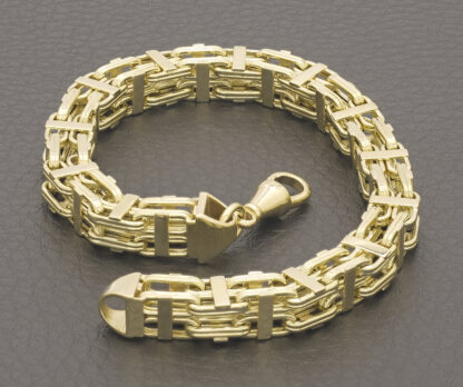 9ct Yellow Gold Cage Bracelet 8.5" 7.5mm - Image 3